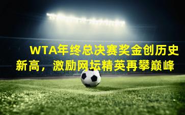 WTA年终总决赛奖金创历史新高，激励网坛精英再攀巅峰